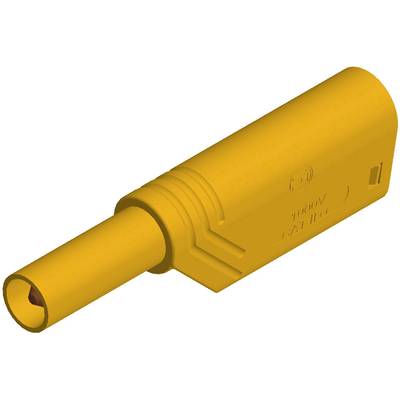 Hirschmann csavaros biztonsági lamellás banándugó, egyenes, Ø 4 mm, 24A, sárga, LAS S WS SKS