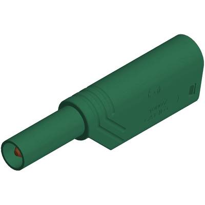 Hirschmann csavaros biztonsági lamellás banándugó, egyenes, Ø 4 mm, 24A, zöld, LAS S WS SKS