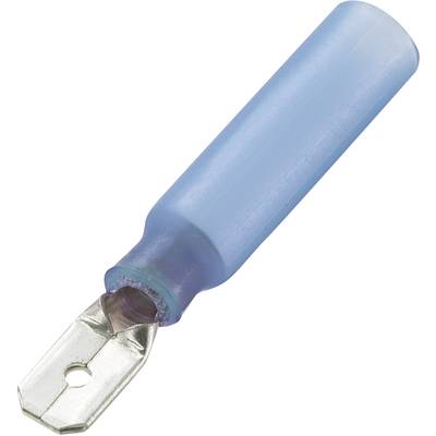 Laposérintkezős dugó Zsugortömlő, 4,8 mm / 0,8 mm 180°, részlegesen szigetelt, kék Tru Components 93014c490 30 db