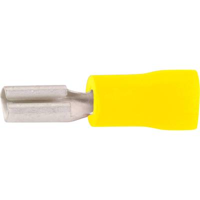 Lapos csúszósaru hüvely 2,8 x 0,5 mm, részlegesen szigetelt, sárga, Vogt Verbindungstechnik 389805