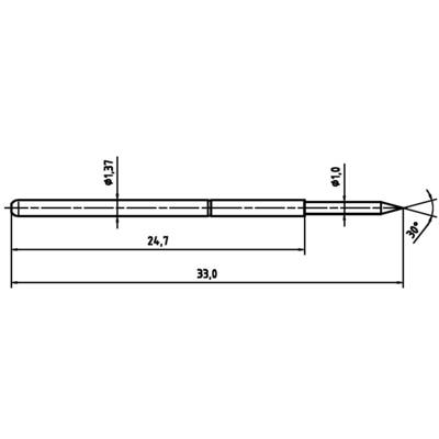Mérőhegy, rugóérintkezős mérőtüske PTR 1025-B-1.5N-AU-1.0