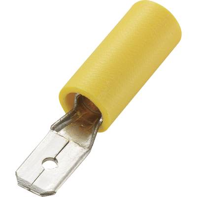 Laposérintkezős dugó, 4,8 mm / 0,5 mm 180°, részlegesen szigetelt, sárga Tru Components 93014c524 50 db