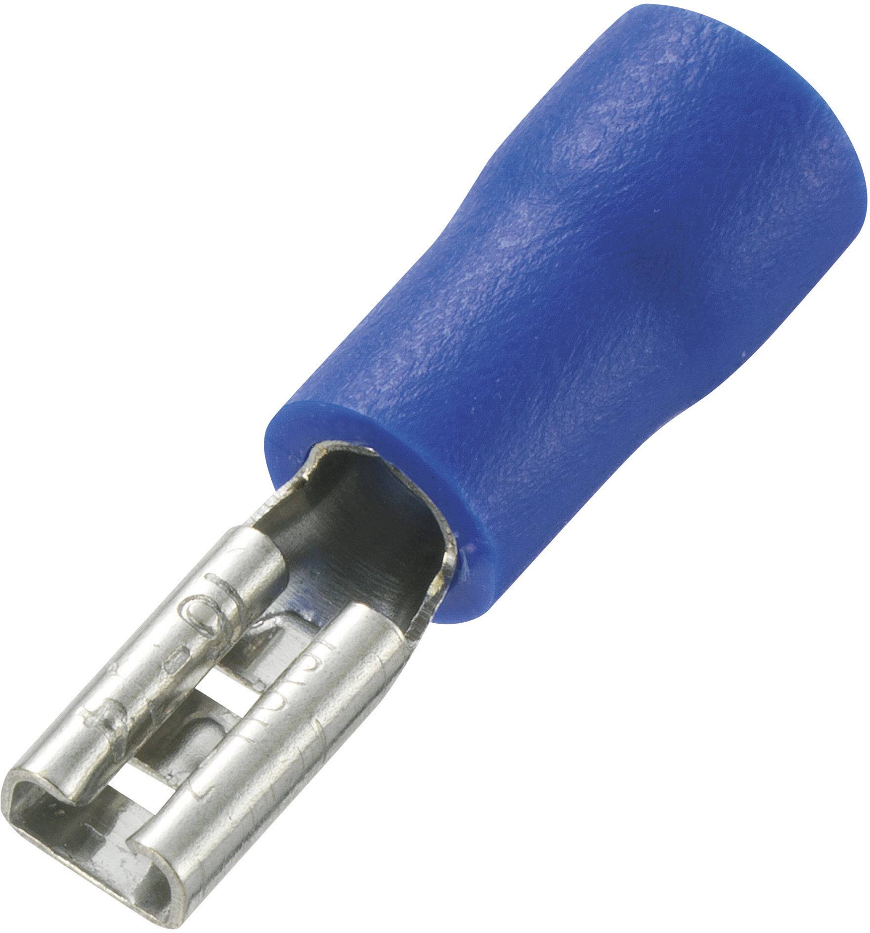 Lapos csúszósaru hüvely 2,8 x 0,5 mm, részlegesen szigetelt, kék, 100 db, Tru Components 737402