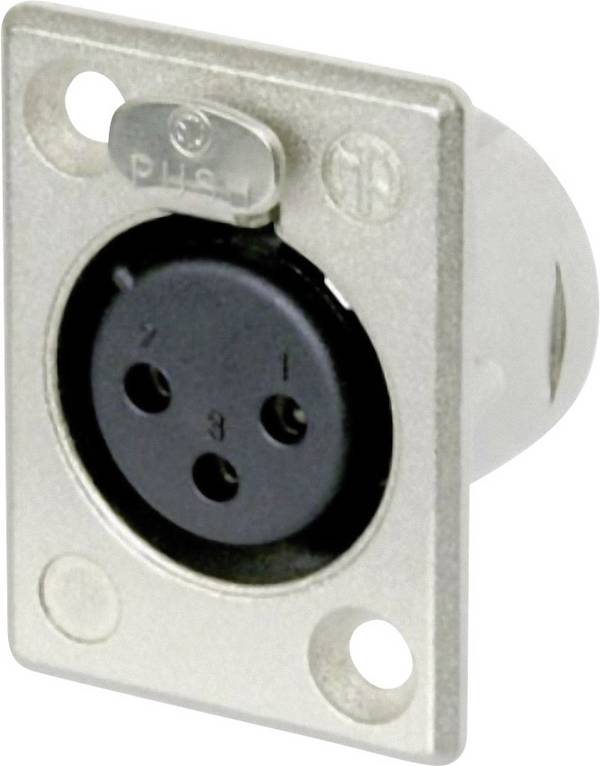 Neutrik XLR beépíthető peremes hüvely, 3 pól., NC 3 FP 1