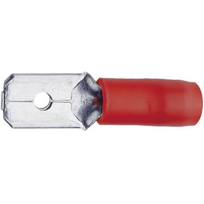 Laposérintkezős dugó, 4,8 mm / 0,5 mm 180°, részlegesen szigetelt, piros Klauke 8202B