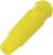 Sárga műanyag csatlakozó védőburkolat, kúpos formában kialakítva bordázott felülettel a jobb foghatóság érdekében.