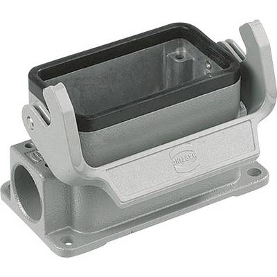 Egy téglalap alakú, szürke ipari ház két oldalán zárszerkezettel. Alkalmas elektromos csatlakozások számára ipari felhasználásban.