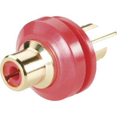 RCA beépíthető aljzat, aranyozott, piros, Tru Components