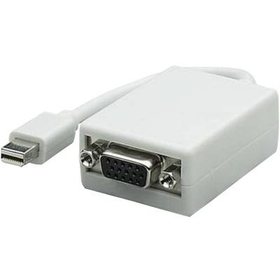 DisplayPort - VGA átalakító adapter, 1x mini DisplayPort dugó - 1x VGA aljzat, fehér, Manhattan