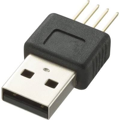 USB dugó, nyákba forrasztható, Tru Components