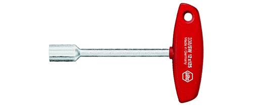 Piros markolatú hatszögkulcs fém nyéllel. A markolaton lévő felirat: '3/8 SW 12.17125 Made in Germany'.