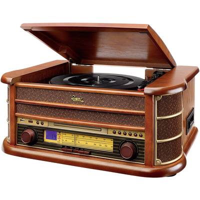 Asztali retro rádió, digitalizáló retro lemezjátszó, MP3 CD lejátszóval, magnókazetta digitalizálóval Dual NR 4