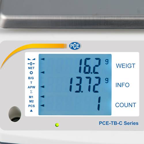 PCE Instruments Darabszámláló mérleg PCE-TB 1.5C Mérési tartomány (max.) 1.5 kg Leolvashatóság 0.05 g-1