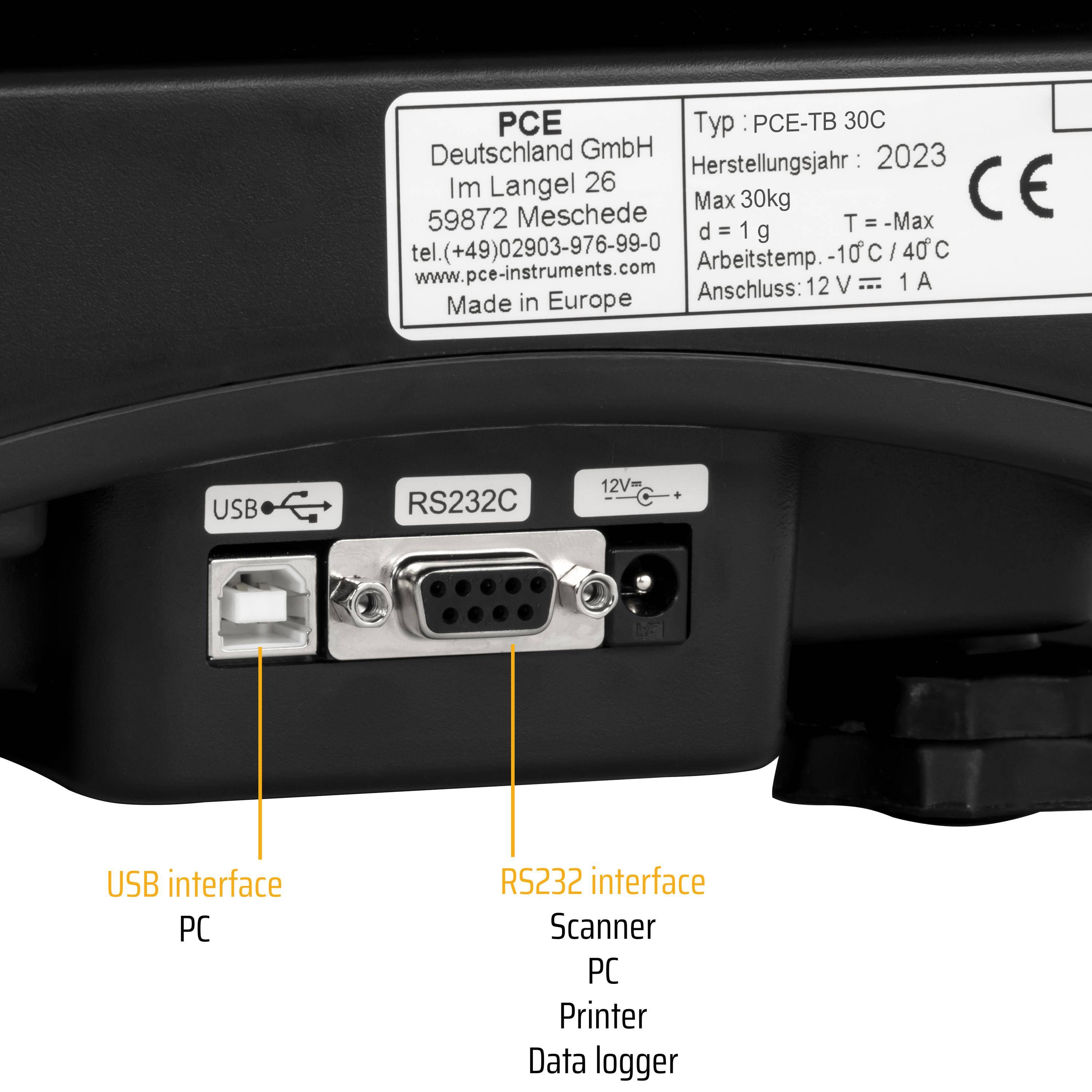PCE Instruments Darabszámláló mérleg PCE-TB 30C Mérési tartomány (max.) 30 kg Leolvashatóság 1 g Hálózatról üzemeltetett-1