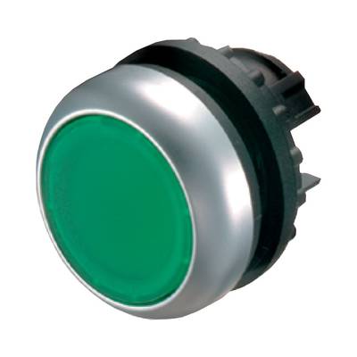 Világító nyomógomb, M22-DL-G FL. zöld fényes