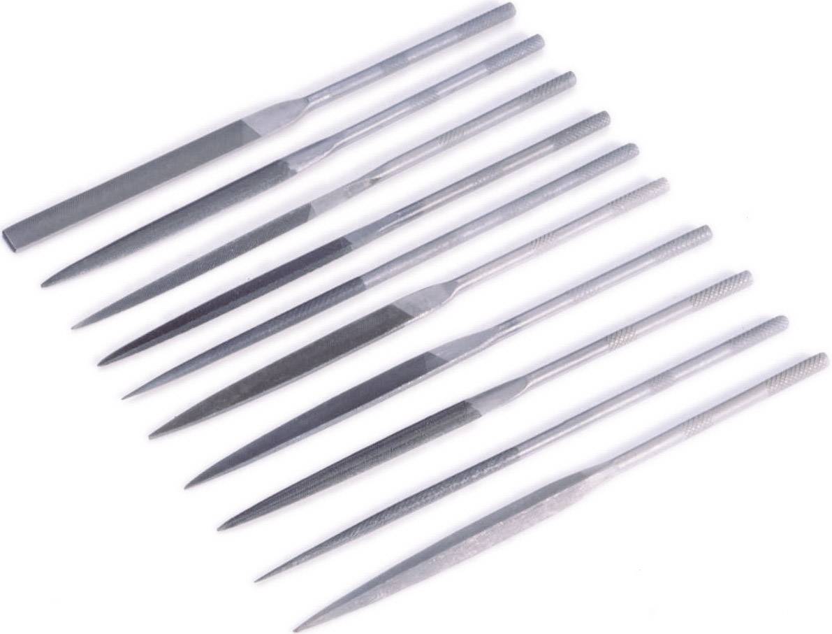 10 részes tűreszelő készlet, szár hossz: 90 mm, TOOLCRAFT