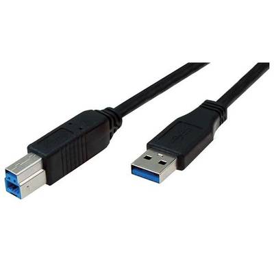 Bachmann USB kábel USB 3.2 Gen1 (USB 3.0 / USB 3.1 Gen1) USB-A dugó, USB-B dugó 3.00 m Fekete  917.1203