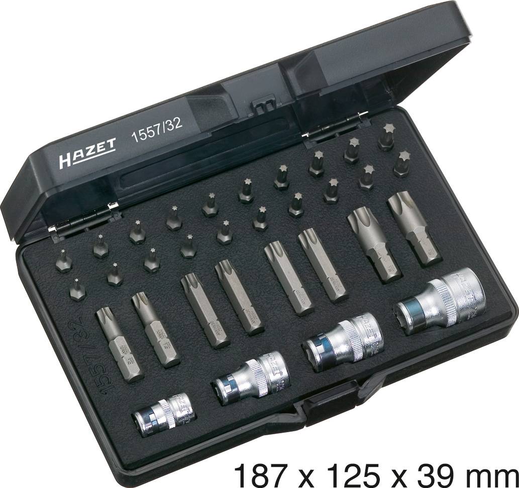 Torx dugókulcs-/csavarhúzó készlet, 32 részes, Hazet 1557/32