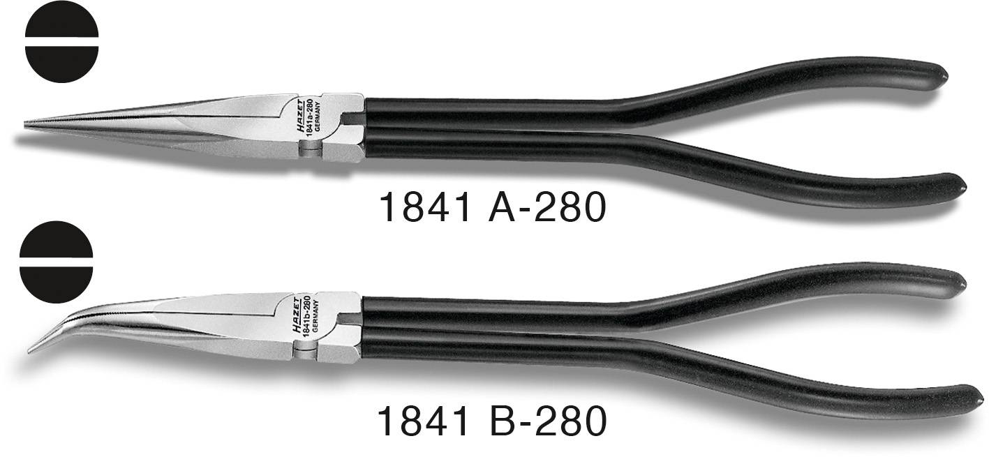 Laposfogó hajlított csőrrel 280 mm, Hazet 1841B-280