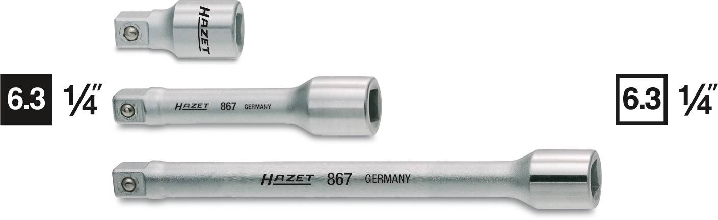Dugókulcs hajtószár hosszabbító, 6,3 mm (1/4), Hazet 867-1