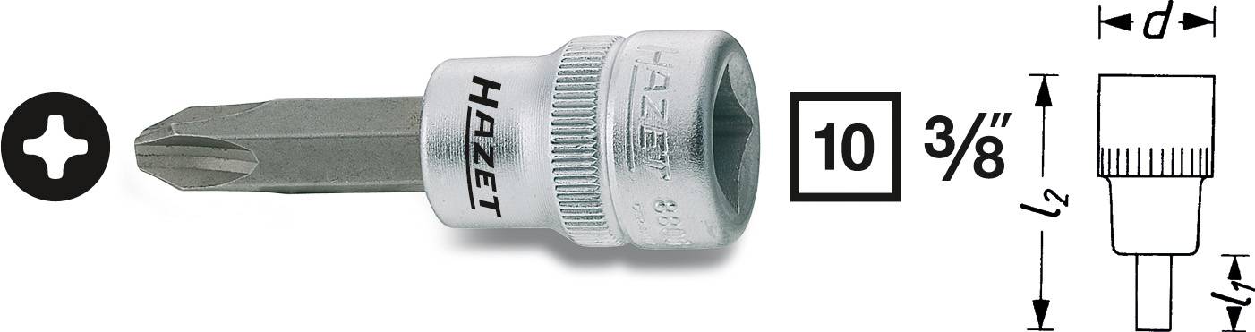 Kereszthornyú PH3 csavarhúzó betét 10 mm (3/8&quot )Meghajtás (szerszám) 10 mm (3/8&quot )Hazet 8806-PH3