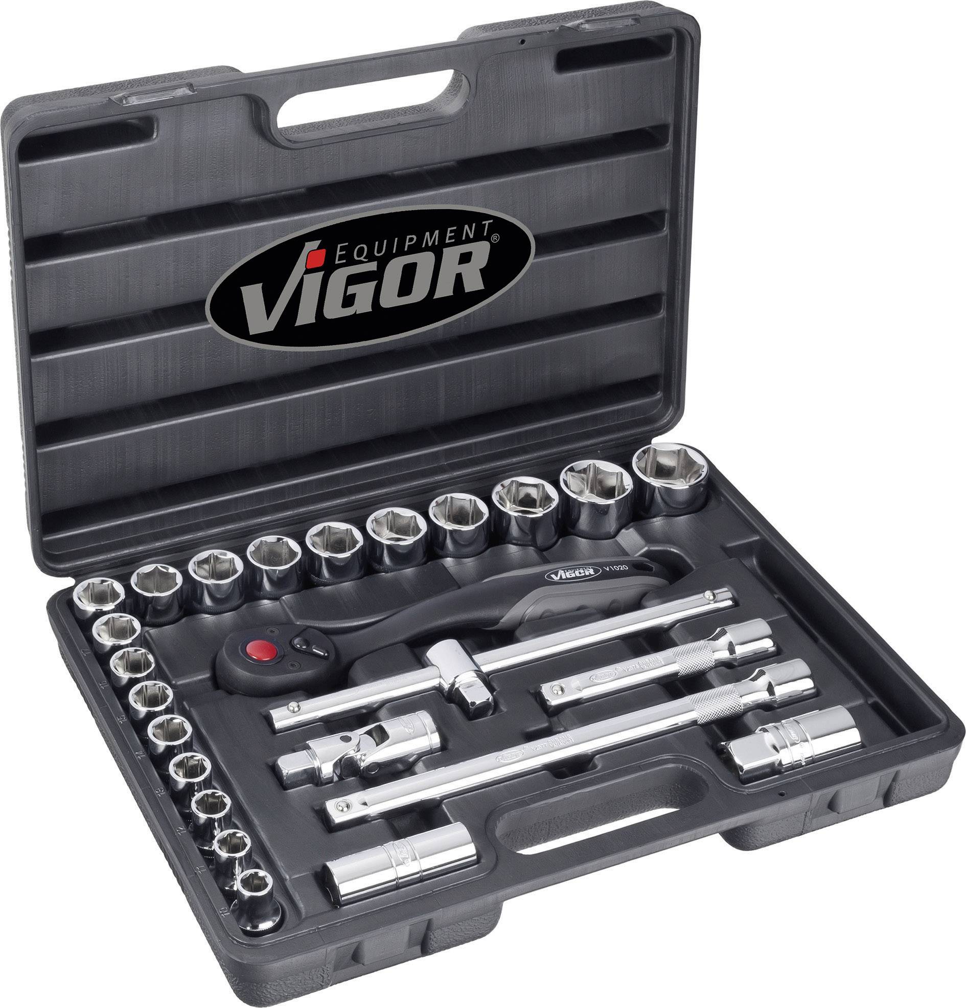 Dugókulcs készlet 12,5 mm (1/2), 25 részes, Vigor V2460