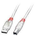 Lindy USB 2.0 kábel A / B típusú, átlátszó, 0,2 m