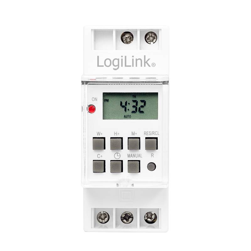 LogiLink ET0010 Timer Digitale per Montaggio su Guida DIN Fehér-1