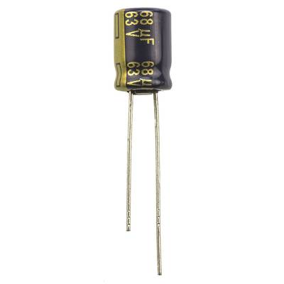 Elektrolit kondenzátor, radiális, álló, RM 3,5 mm 68 µF 63 V 20 % Ø 8 x 11,5 mm 105° Panasonic EEUFC1J680