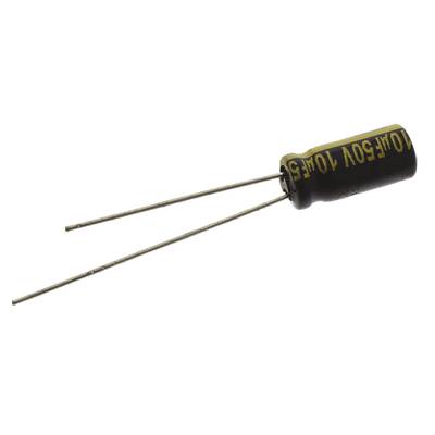 Elektrolit kondenzátor, radiális, álló, RM 2 mm 10 µF 50 V 20 % Ø 5 x 11 mm Panasonic EEUFC1H100L