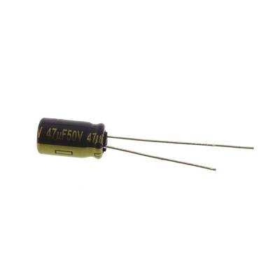 Elektrolit kondenzátor, radiális, álló, RM 2,5 mm 47 µF 50 V 20 % Ø 6,3 x 11,2 mm Panasonic EEUFC1H470