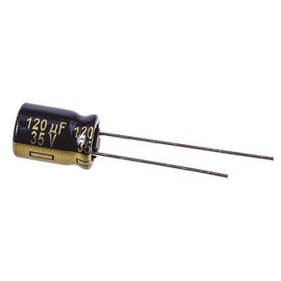 Elektrolit kondenzátor, radiális, álló, RM 3,5 mm 120 µF 35 V 20 % Ø 8 x 11,5 mm 105° Panasonic EEUFC1V121