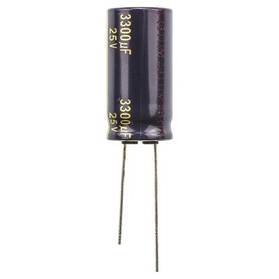Elektrolit kondenzátor, radiális, álló, RM 7,5 mm 3300 µF 25 V/DC 20 % Ø 16 x 31,5 mm 105° Panasonic EEUFC1E332