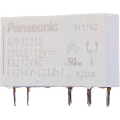 Teljesítmény relé 12 V/DC 1 záró, 6 A, 250 V/AC, 1500 VA, Panasonic APF30212