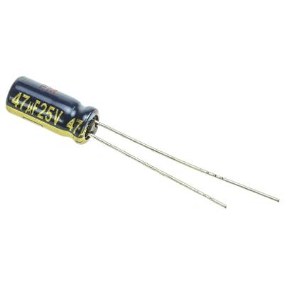 Elektrolit kondenzátor, radiális, álló, RM 2 mm 47 µF 25 V 20 % Ø 5 x 11 mm Panasonic EEUFC1E470