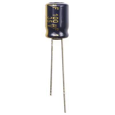 Elektrolit kondenzátor, radiális, álló, RM 3,5 mm 100 µF 35 V 20 % Ø 8 x 11,5 mm Panasonic EEUFC1V101