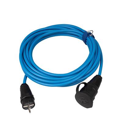 Kültéri, gumi hálózati hosszabbítókábel védőkupakkal, kék, 10 m, H07RN-F 3G 1,5 mm², SIROX 644.110.06