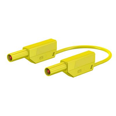 Mérőzsinór, szigetelt mérővezeték 2db 4mm-es toldható banándugóval 2,5 mm² PVC, 2m sárga MultiContact SLK425-E