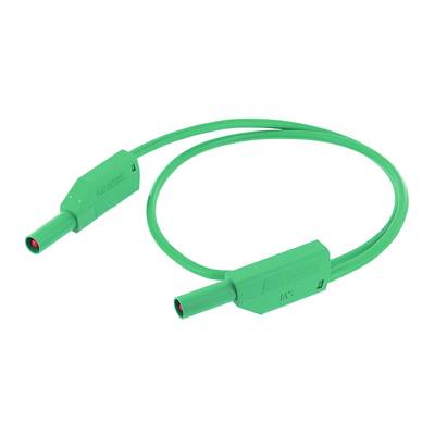 Mérőzsinór, szigetelt mérővezeték 2db 4mm-es toldható banándugóval 2,5 mm² PVC, 0.50m zöld MultiContact SLK425-E