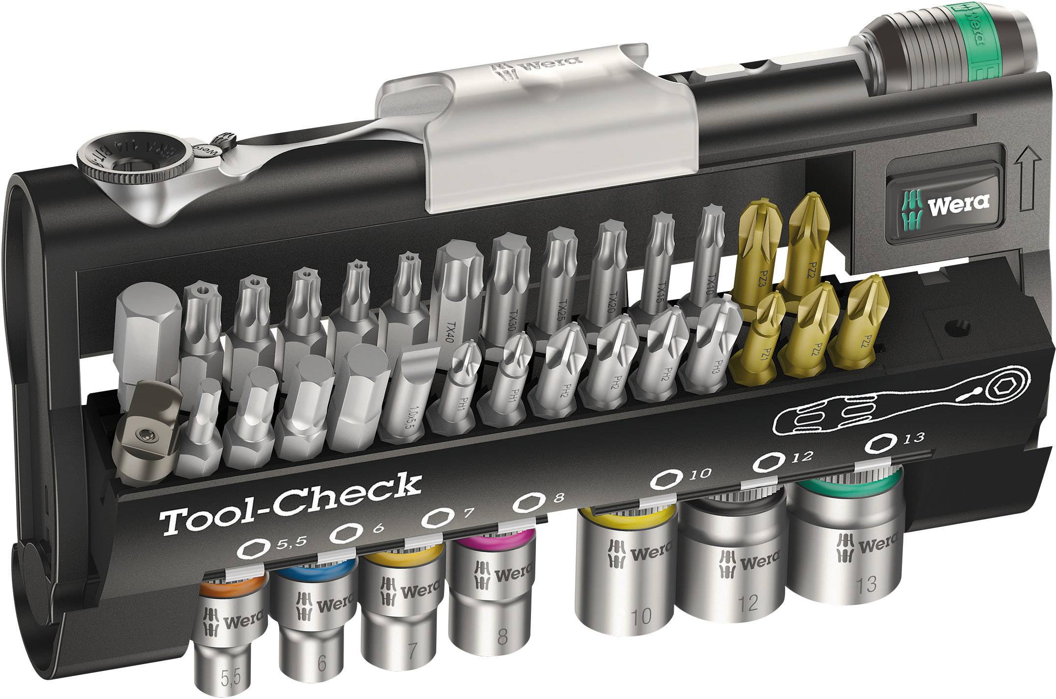 Wera 05073220001 Racsnis bit készlet, 38 részes, Tool-Check 1