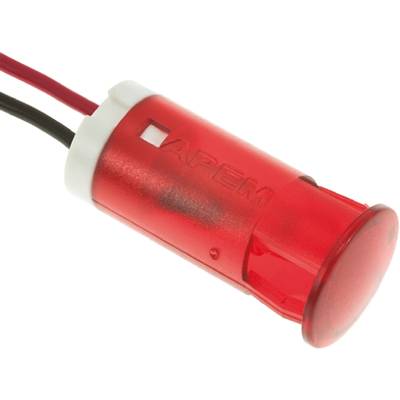 LED-es jelzőlámpa, Piros 12 V/DC APEM QS123XXR12