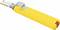Sárga univerzális szerszám hajlított fémpengével és műanyag nyéllel, dobozok vagy kartonok felnyitására használva.