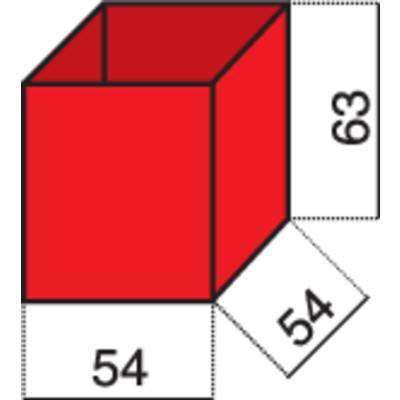 1 részes műanyag alkatrésztároló betét, piros, 54 x 54 x 63 mm, Hünersdorff 624100