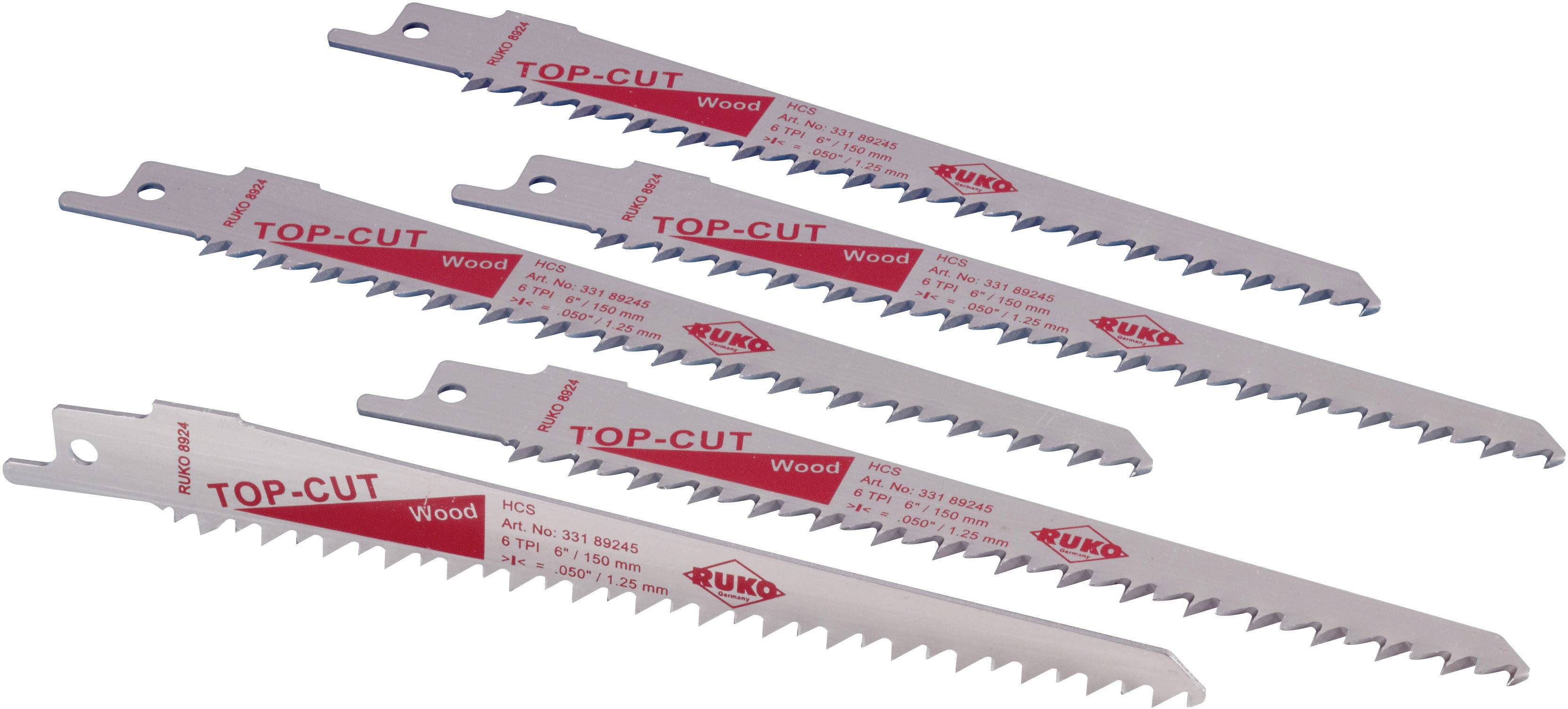 Szablyafűrészlap 5 részes készlet, műanyaghoz, fához 150 mm RUKO 33189245