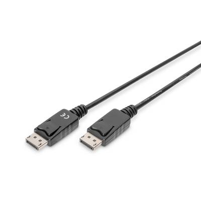DisplayPort csatlakozókábel  [1x DisplayPort dugó - 1x DisplayPort dugó] 5 m fekete, Digitus