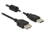 Delock hosszabbító kábel A típusú USB 2.0 csatlakozó - A típusú USB 2.0 csatlakozó aljzat 0,5 m fekete