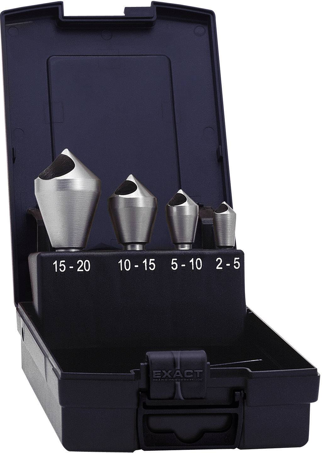 Keresztfuratos süllyesztő készlet, 4 részes HSS 10 mm, 14 mm, 21 mm, 28 mm Exact 05410