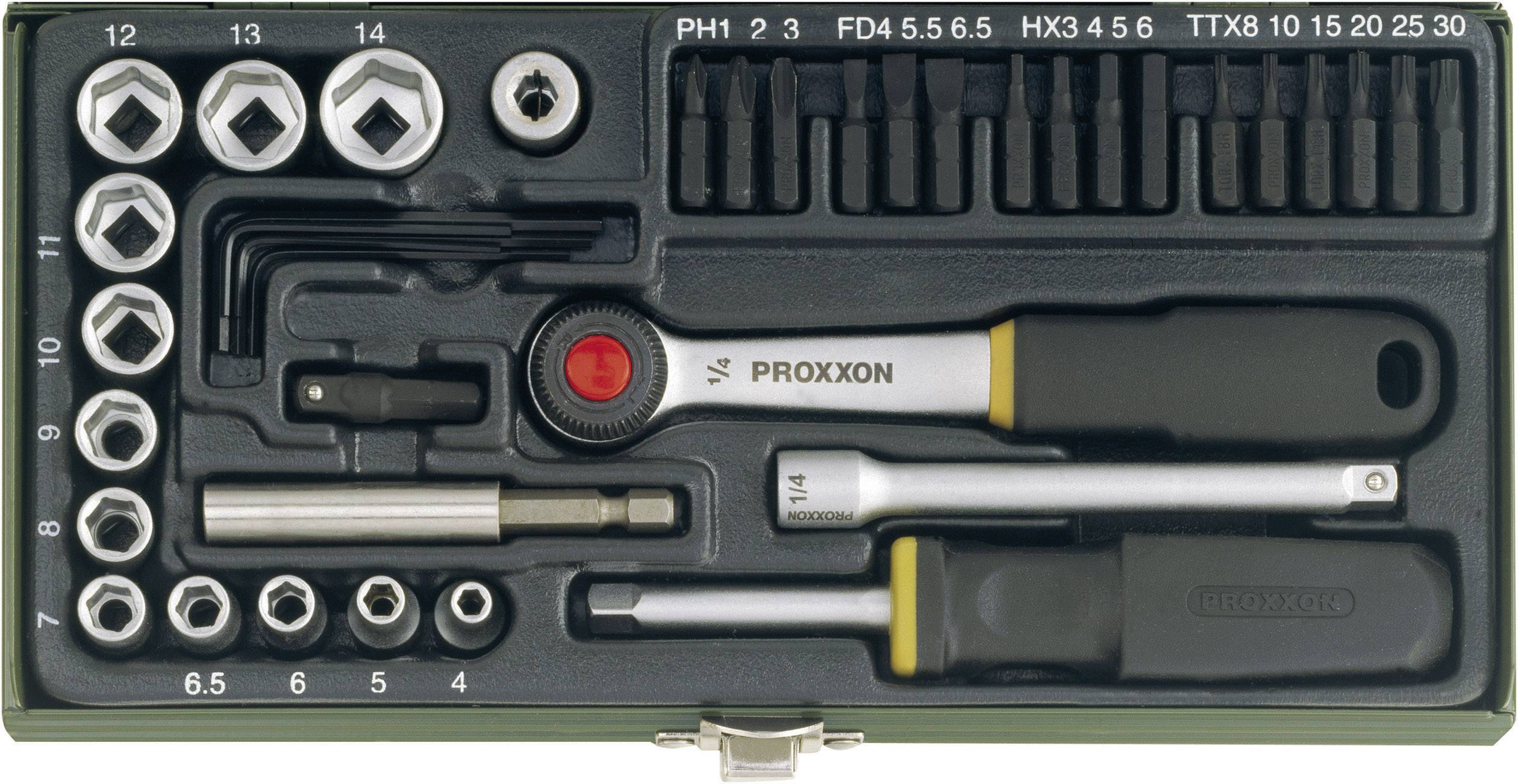 Ipari dugókulcs készlet, mágneses betéttartóval 6,3mm (1/4”), Proxxon 23070