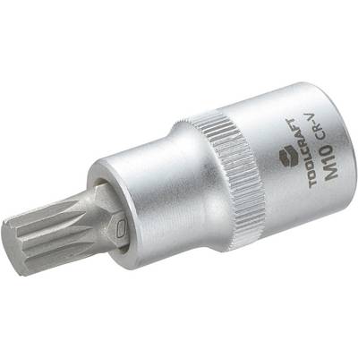 Torx-betétes dugókulcs, M10-es méret, fényes fémből, precíziós csavar- és csavarfej-szereléshez alkalmas.