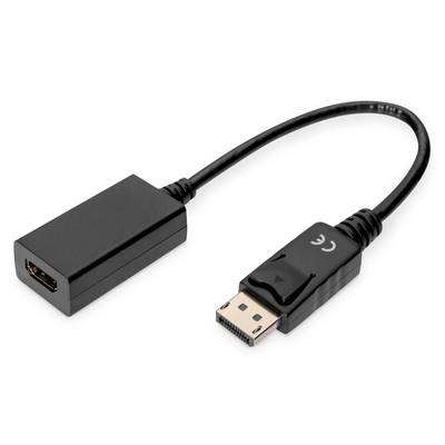 DisplayPort - HDMI átalakító adapter, 1x DisplayPort dugó - 1x HDMI aljzat, fekete, Digitus